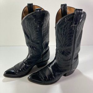 Mens Tony Lama Boots Size 8 D Model 6711 Black Western Cowboy Point Toe